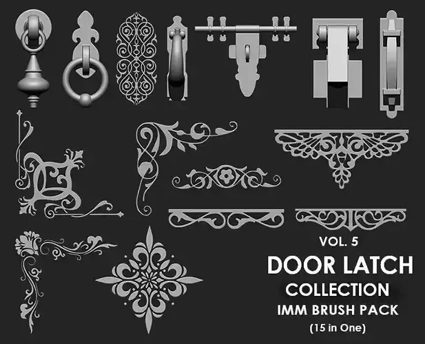 Door Latch IMM Brush Pack 15 in One vol 5 3D model