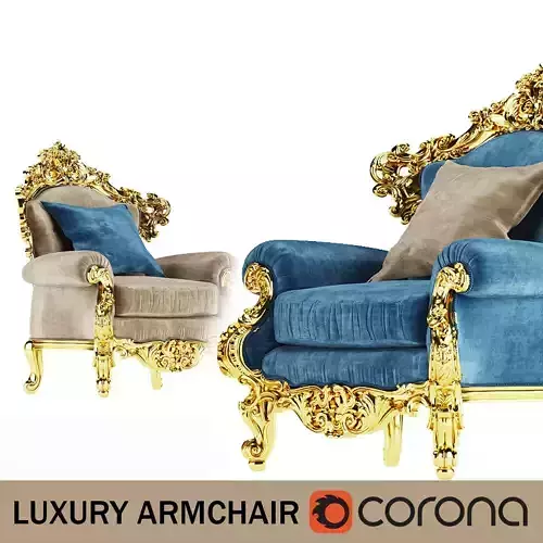 Armchair luxury with gold and accents