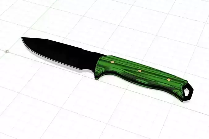 Survival knife with PDF print data for knife makers V1 3D print model