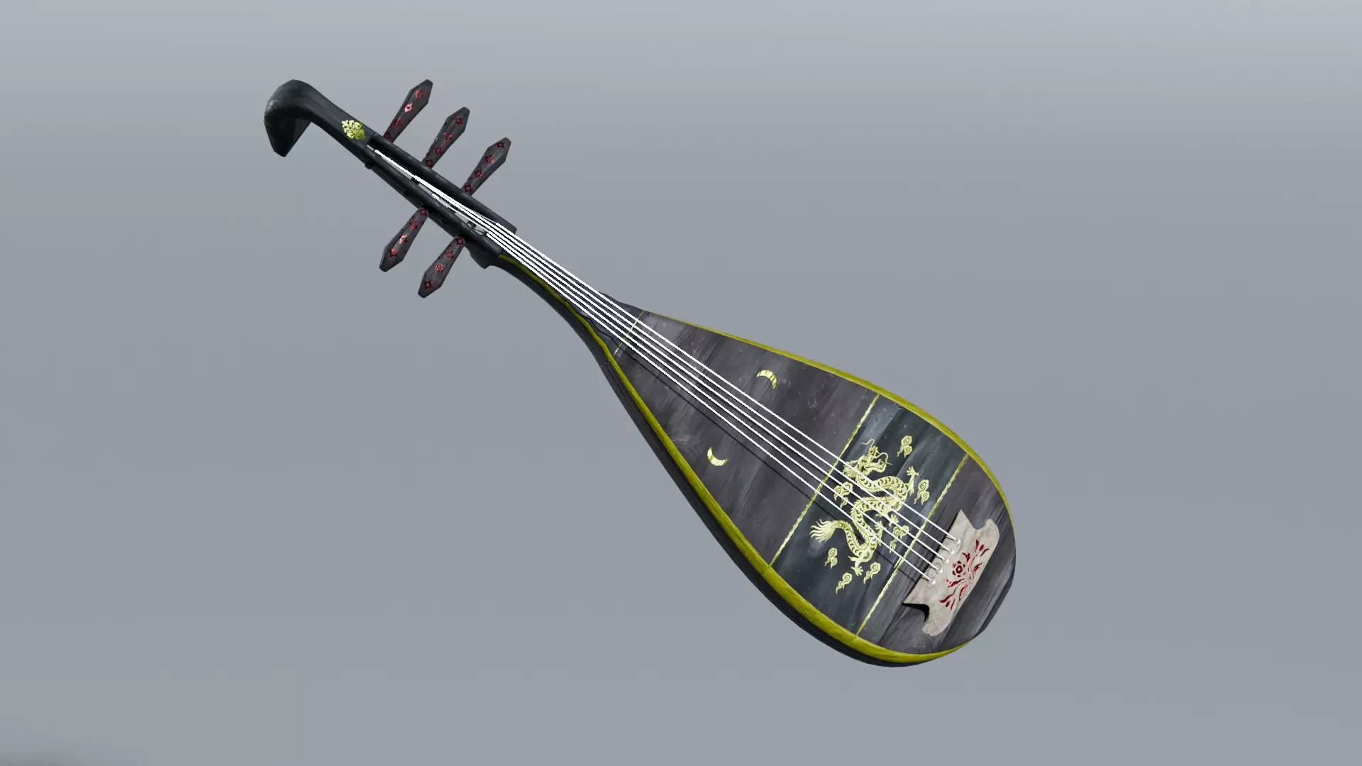 The Pipa - Traditional Musical Instrument Low-poly 3D model
