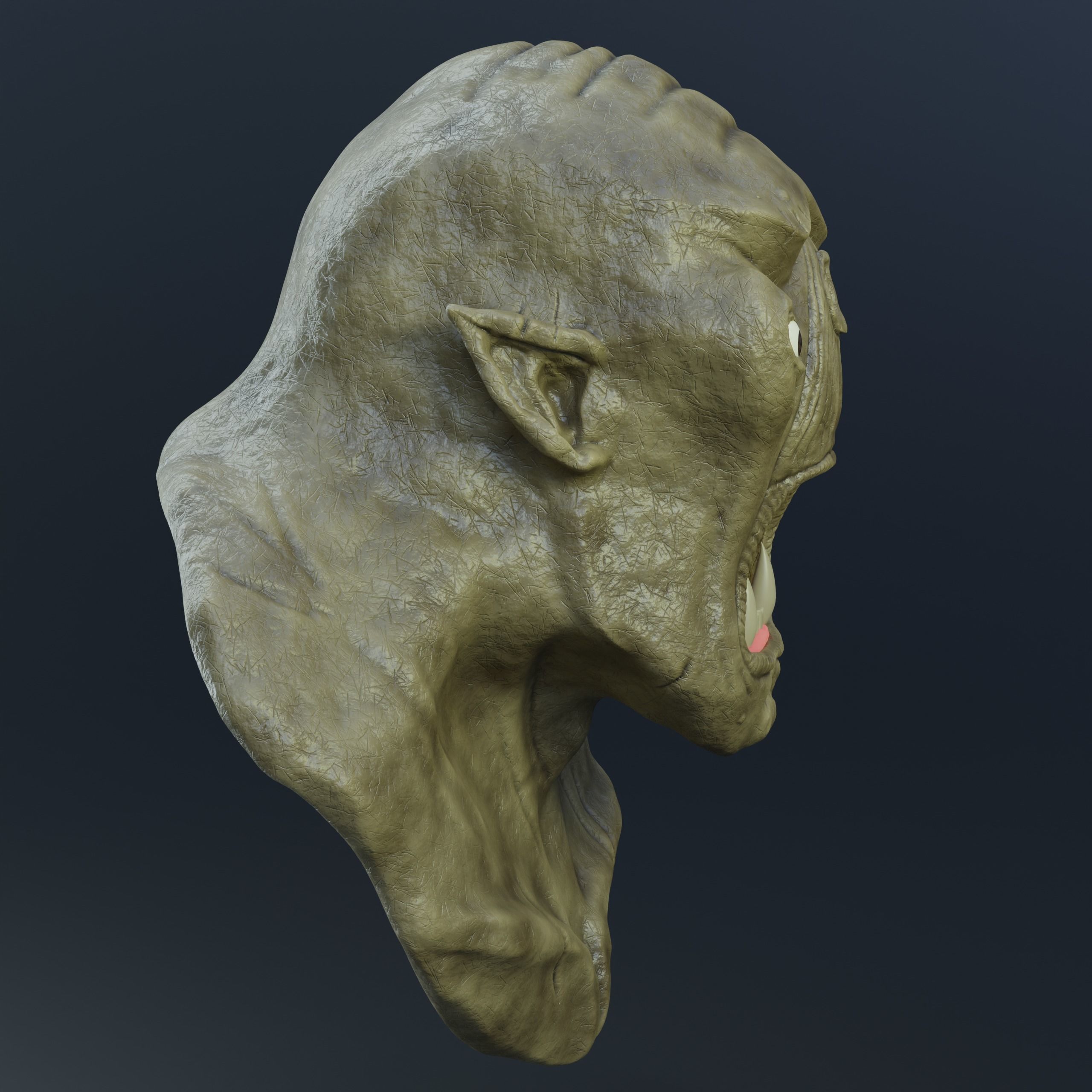 Cave troll sculpt in blender 3D model_3