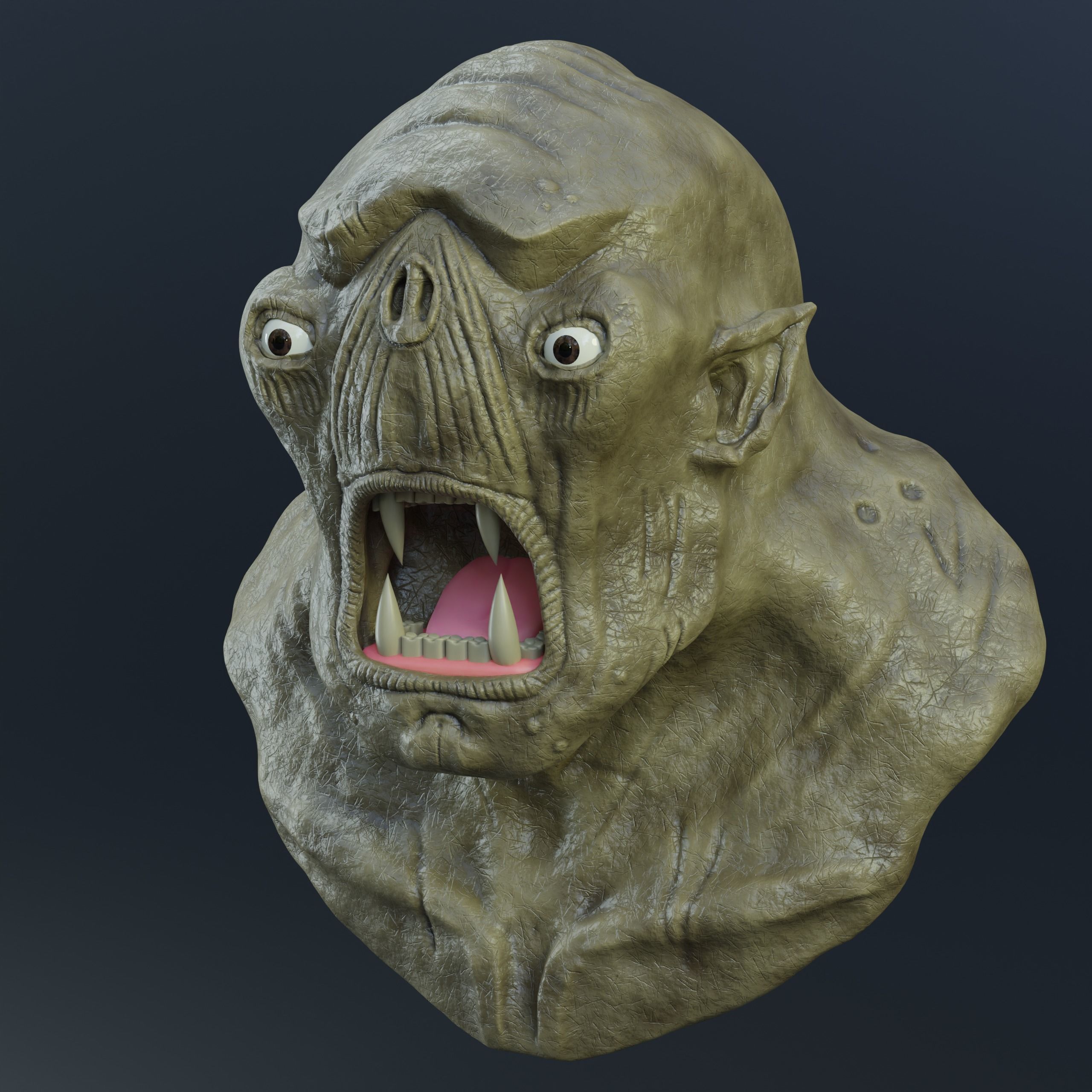 Cave troll sculpt in blender 3D model_7
