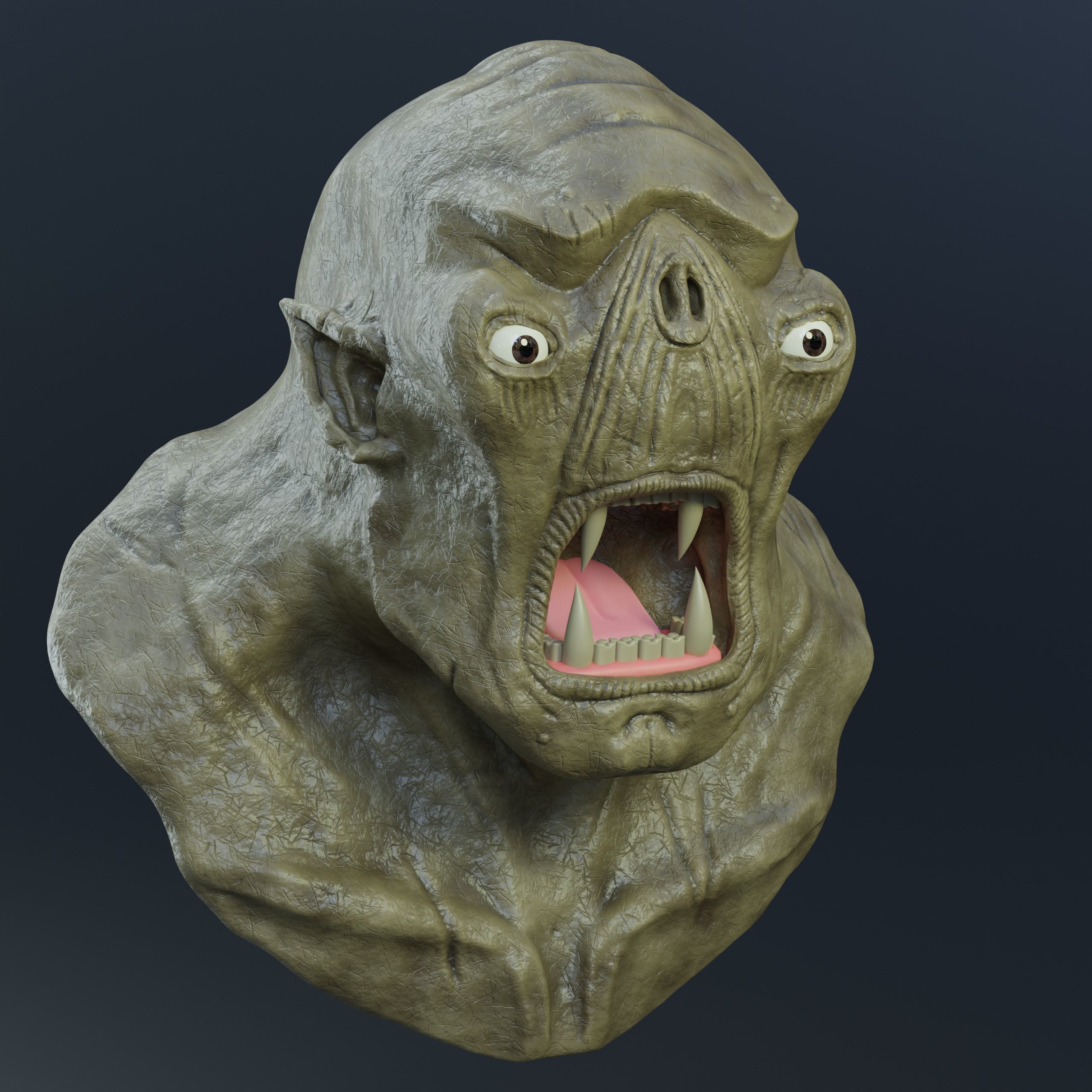 Cave troll sculpt in blender 3D model_2