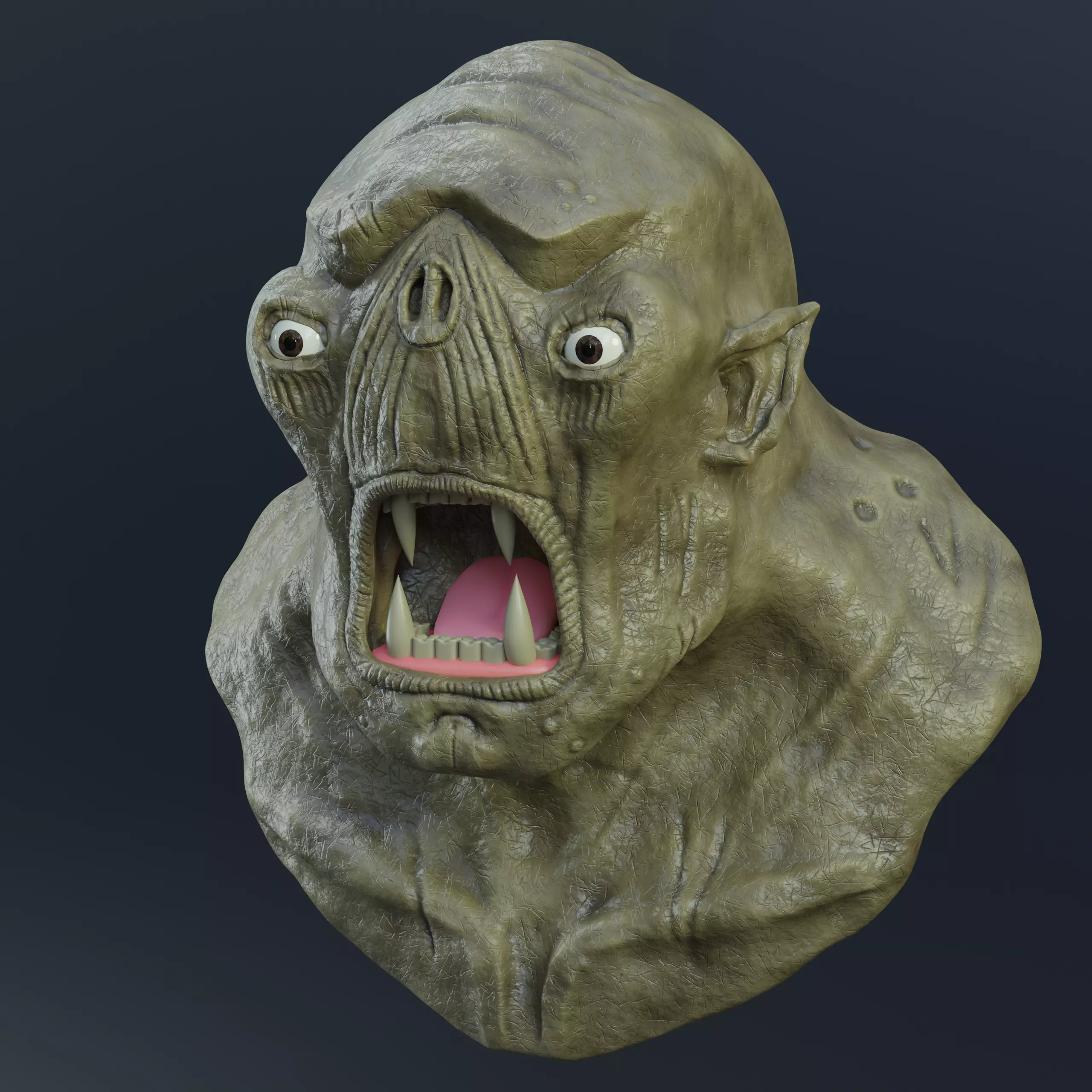 Cave troll sculpt in blender 3D model_0