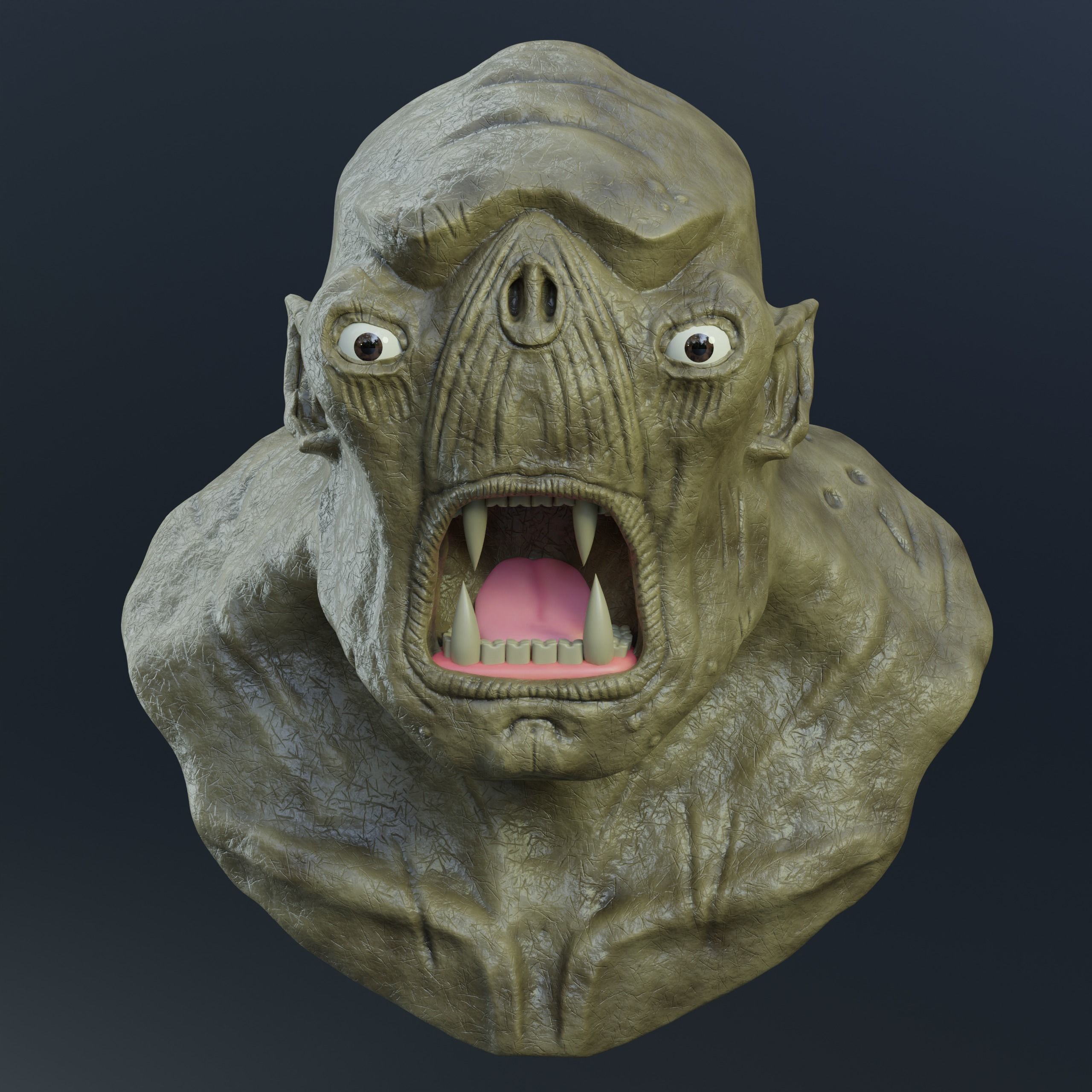 Cave troll sculpt in blender 3D model_1