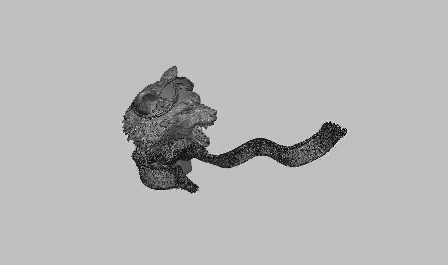 R head bear with bow and arrow 3D print model_0