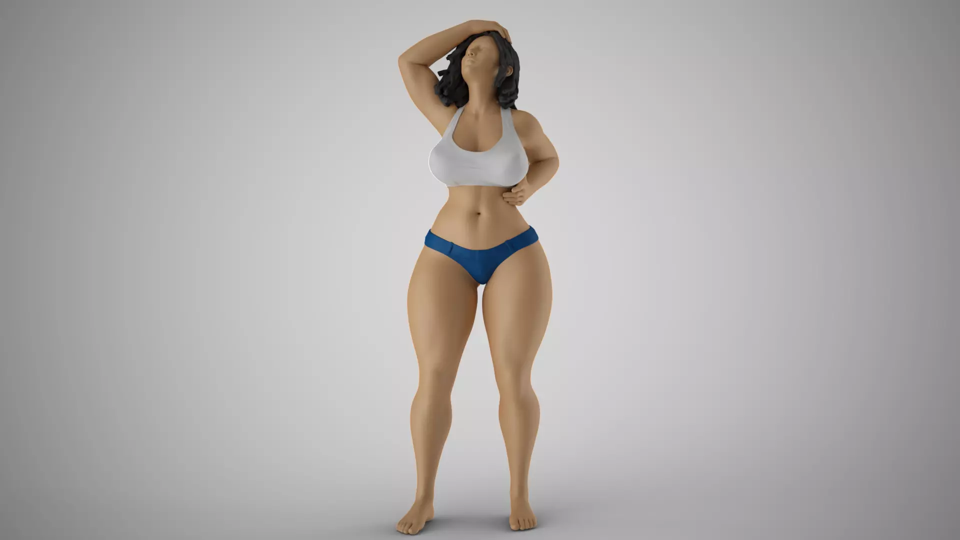 Sunstroke woman in bikini 3D print model_0
