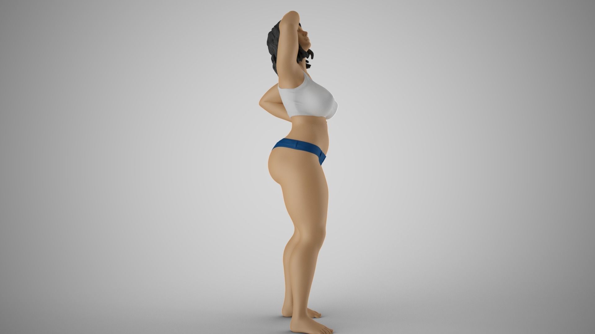 Sunstroke woman in bikini 3D print model_5