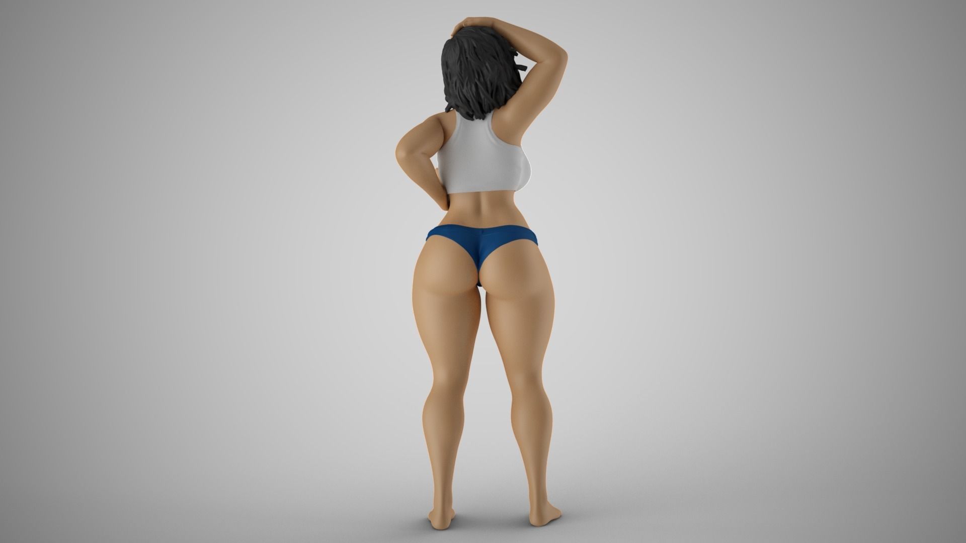 Sunstroke woman in bikini 3D print model_7