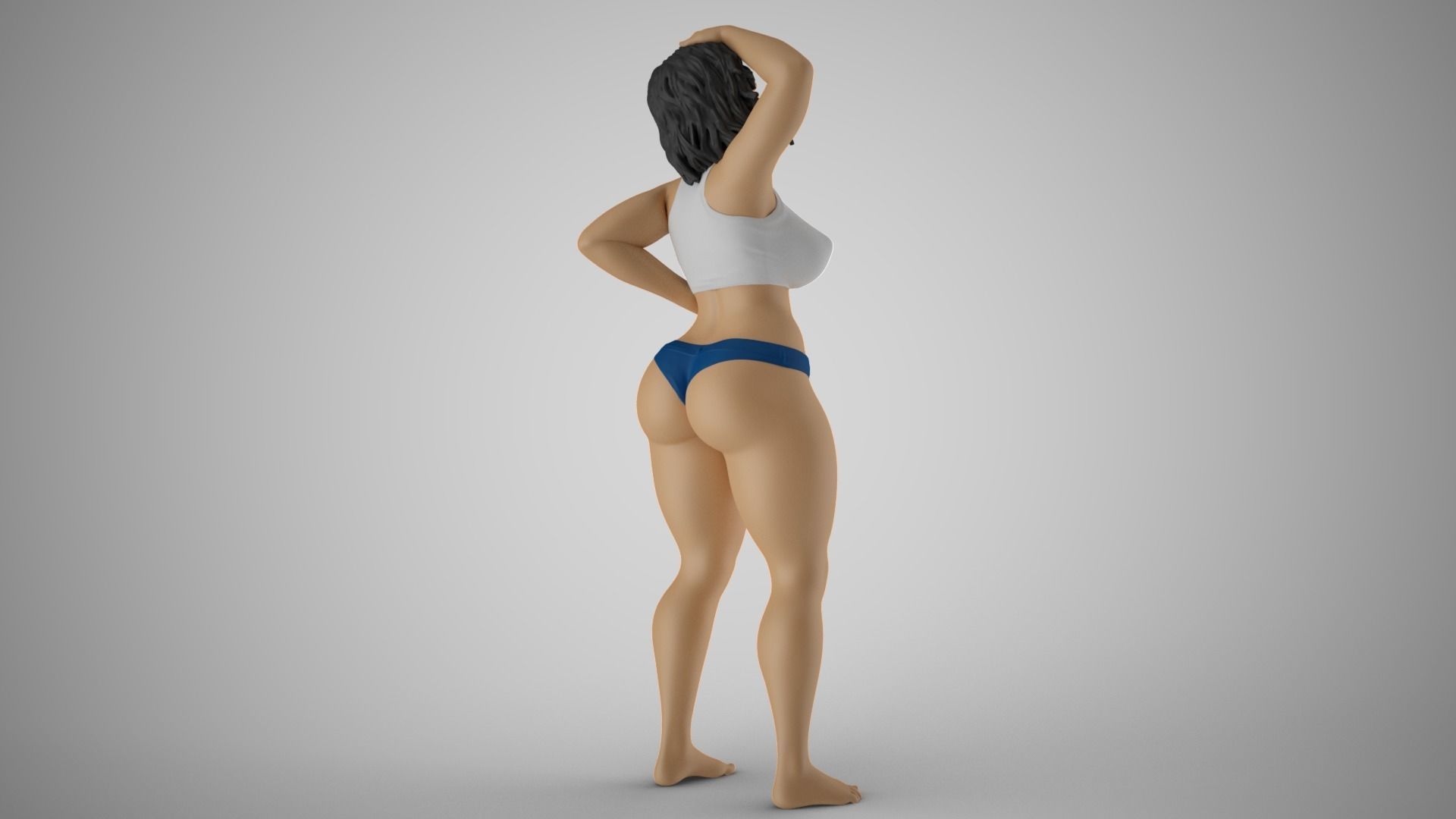 Sunstroke woman in bikini 3D print model_6
