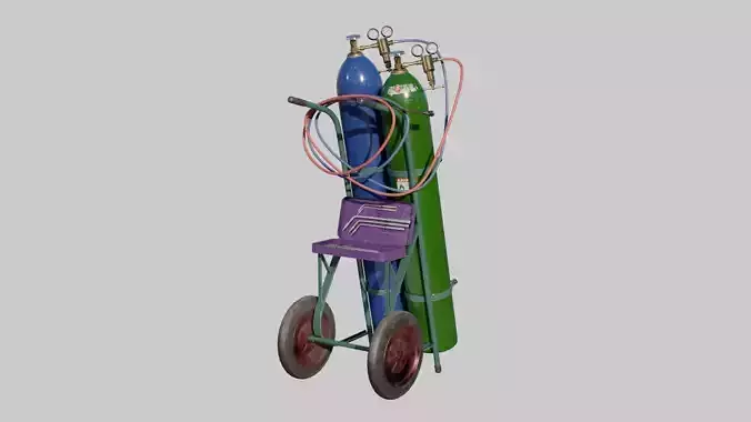 Welding cart Low-poly 3D model