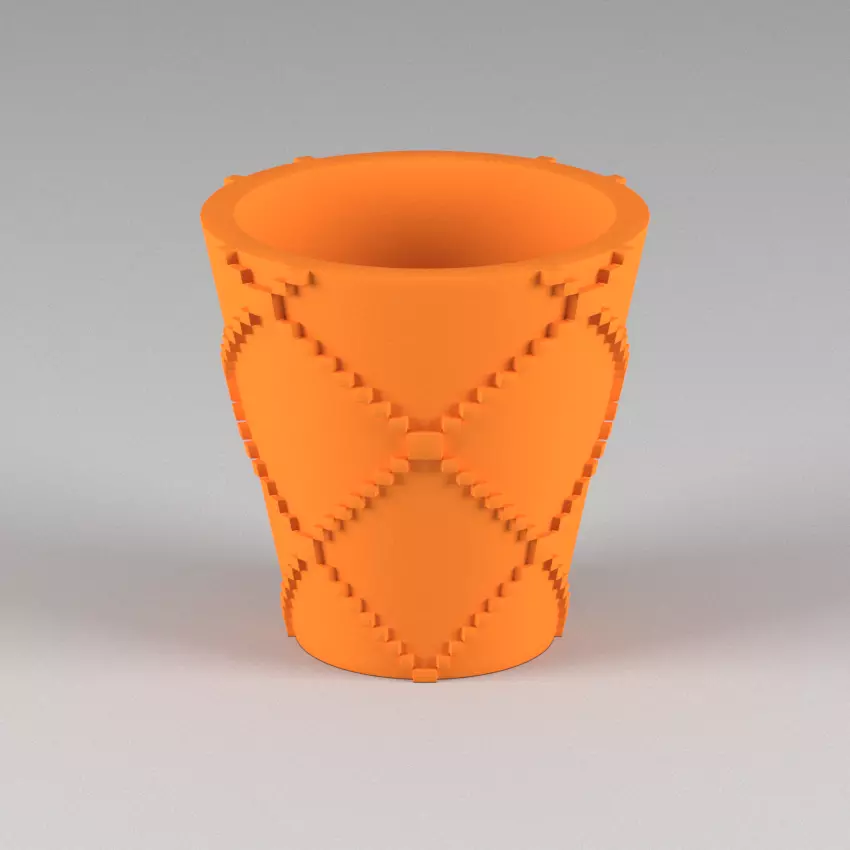 miniature flower pot 02 3D print model