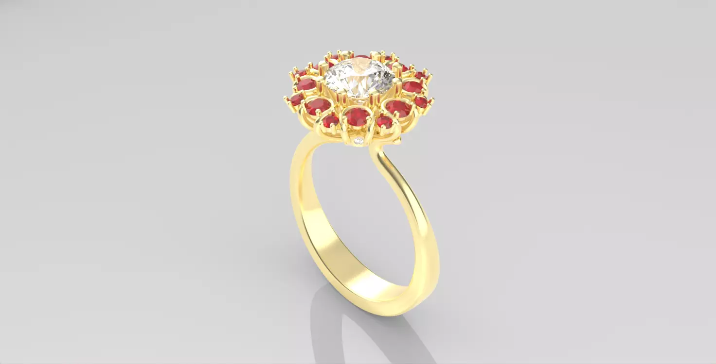 Diamond Engagement Ring 1ct Bridal Jewelry 3D print model_0
