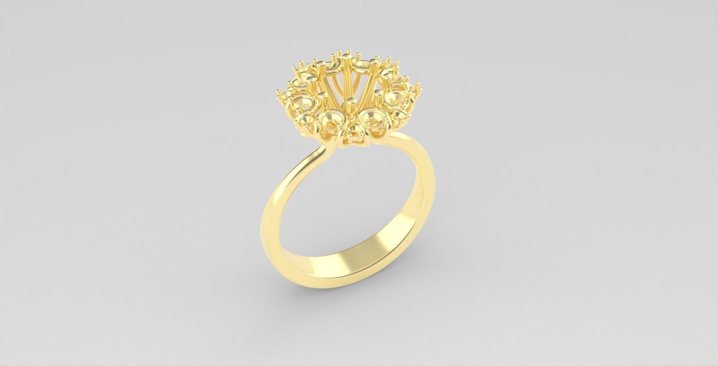 Diamond Engagement Ring 1ct Bridal Jewelry 3D print model_11