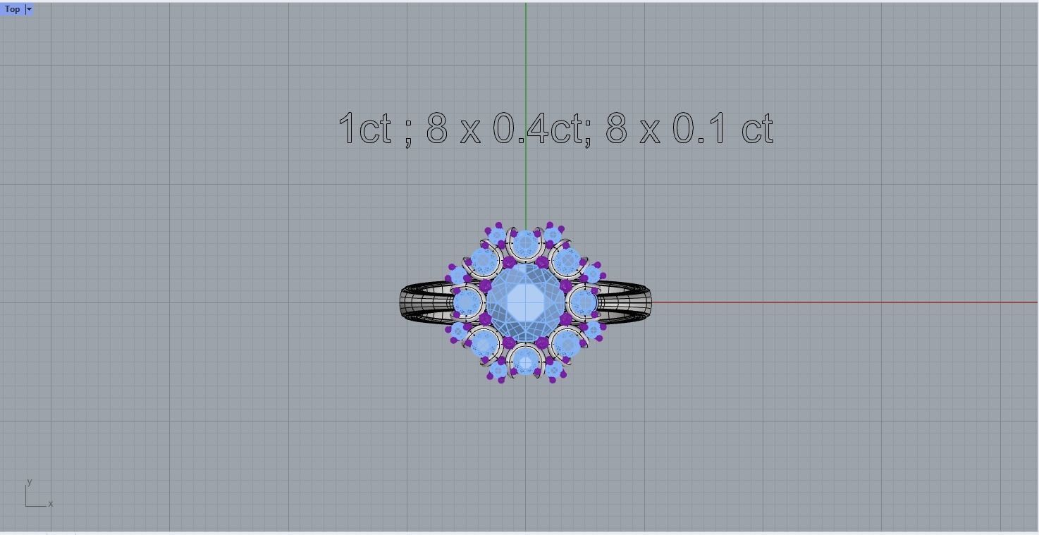 Diamond Engagement Ring 1ct Bridal Jewelry 3D print model_8