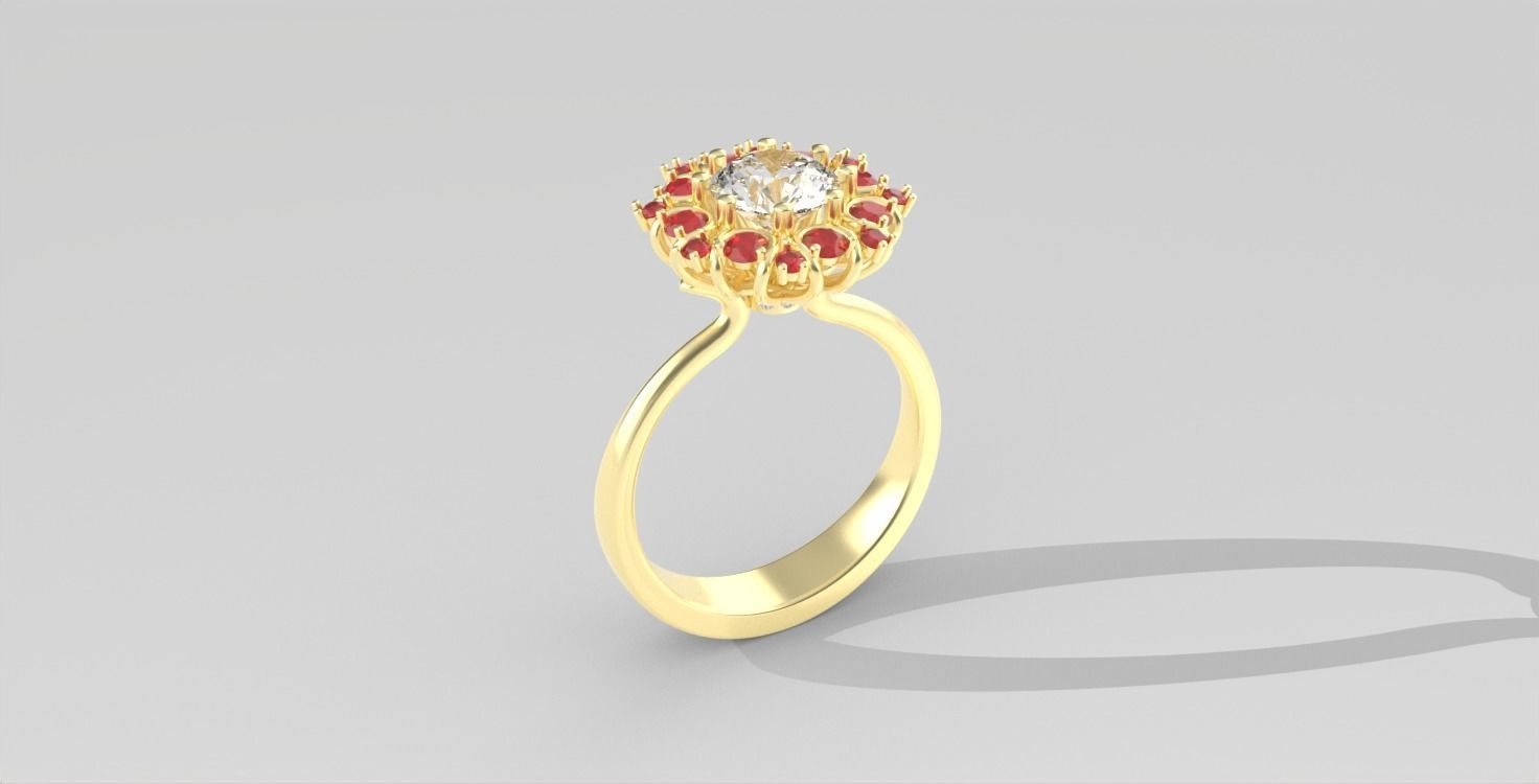 Diamond Engagement Ring 1ct Bridal Jewelry 3D print model_1