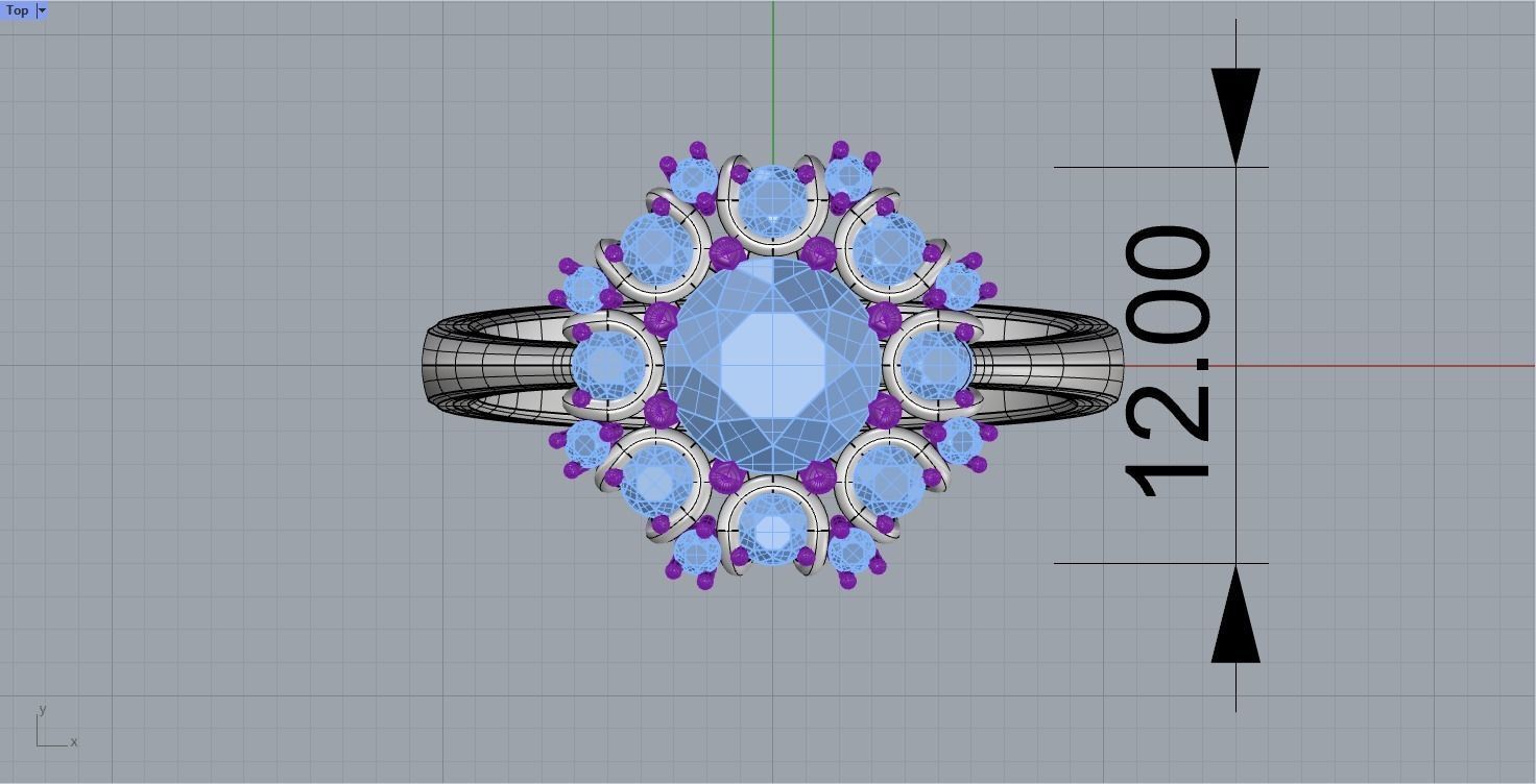 Diamond Engagement Ring 1ct Bridal Jewelry 3D print model_4
