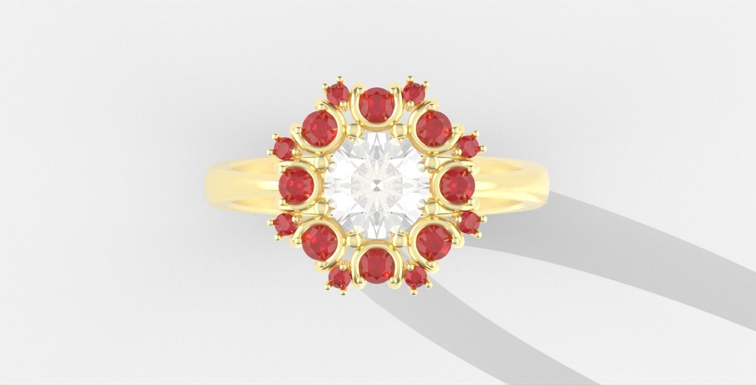 Diamond Engagement Ring 1ct Bridal Jewelry 3D print model_2