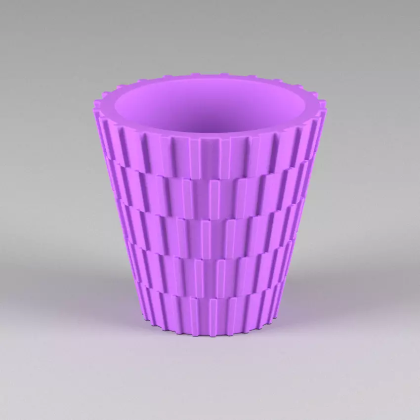 miniature flower pot 05 3D print model_0