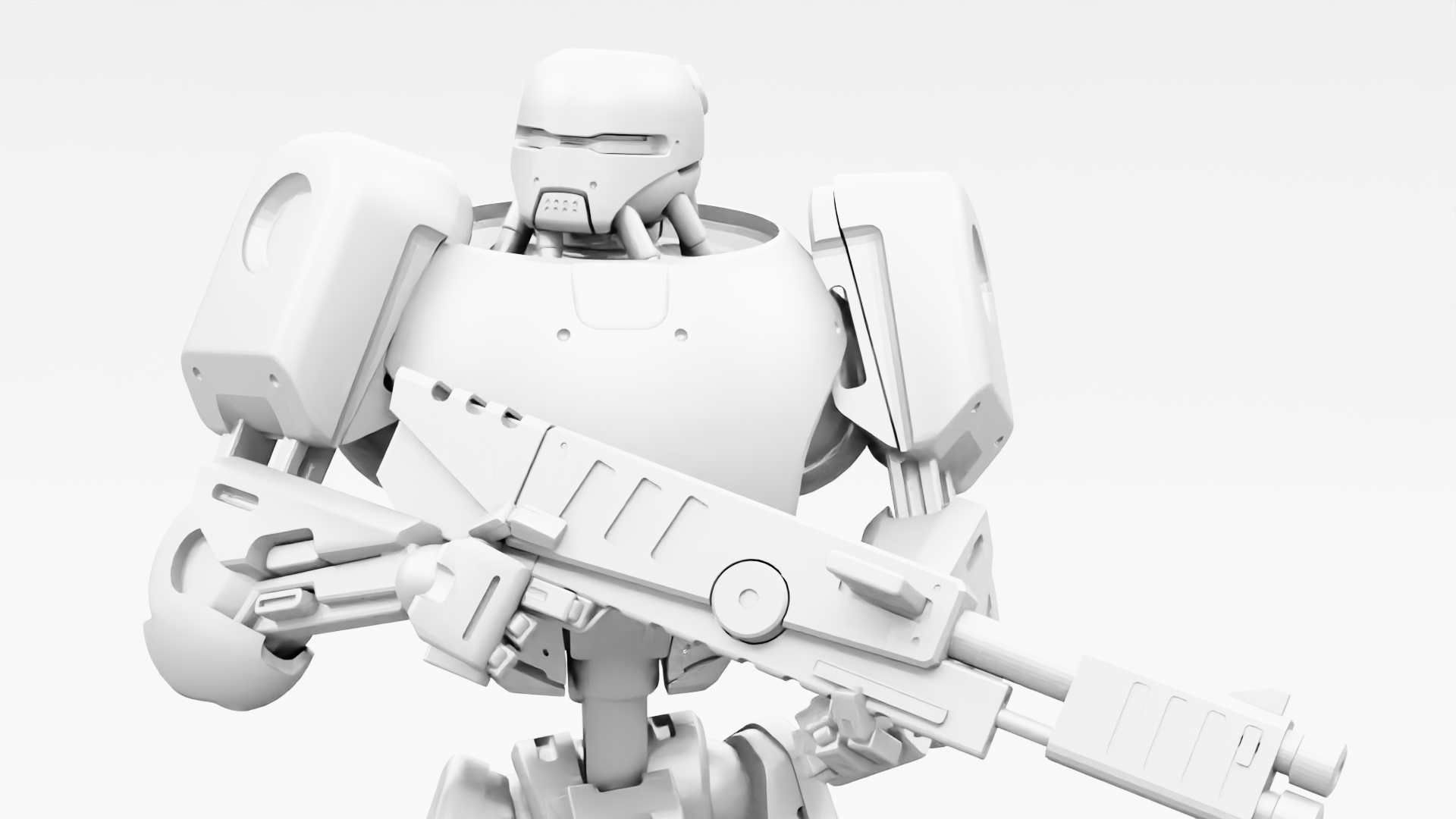 BATTLE DROID ARES RIGGED 3D model_30