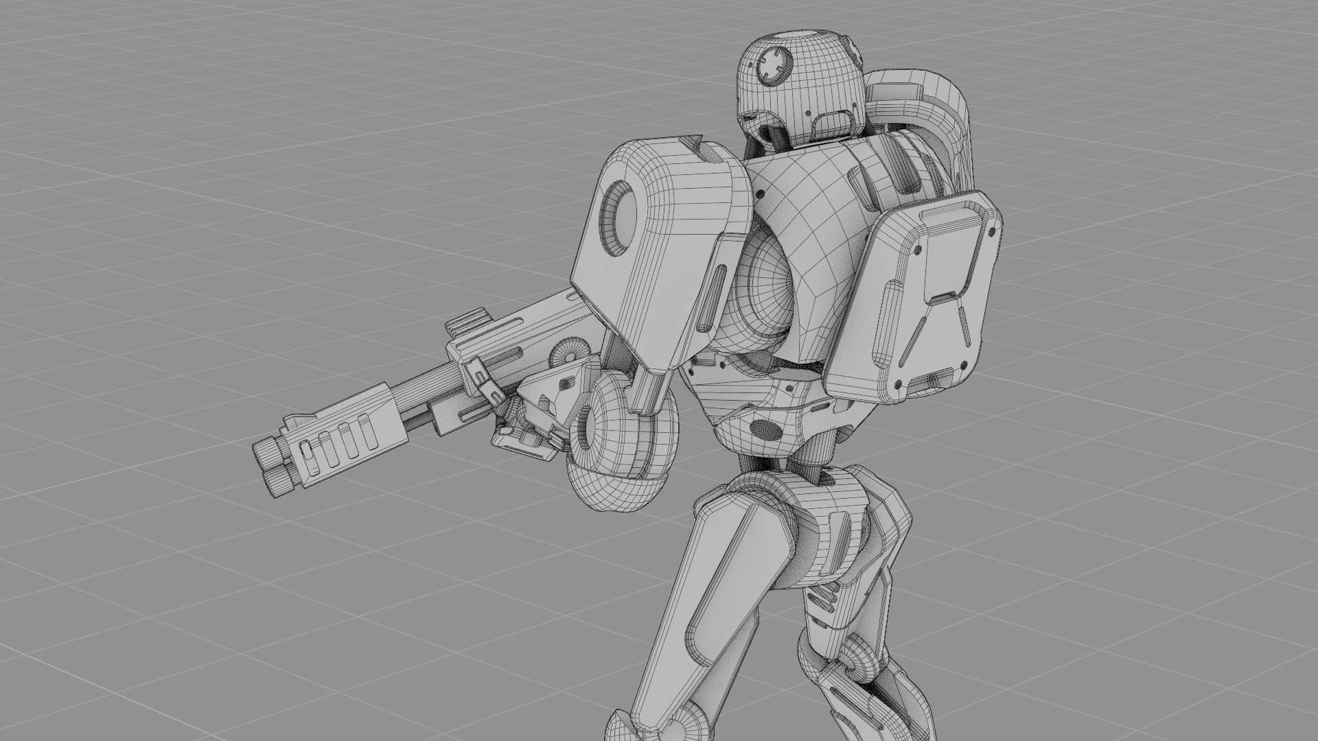 BATTLE DROID ARES RIGGED 3D model_37