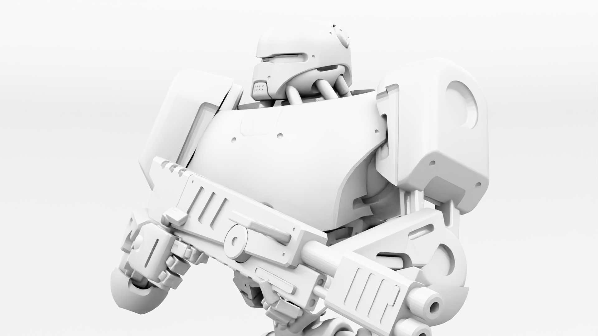 BATTLE DROID ARES RIGGED 3D model_29