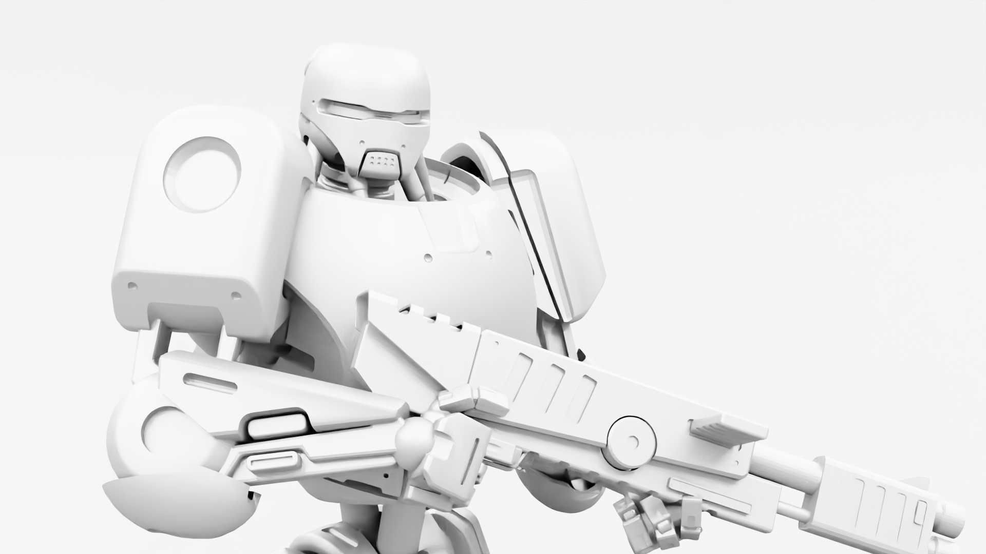 BATTLE DROID ARES RIGGED 3D model_31