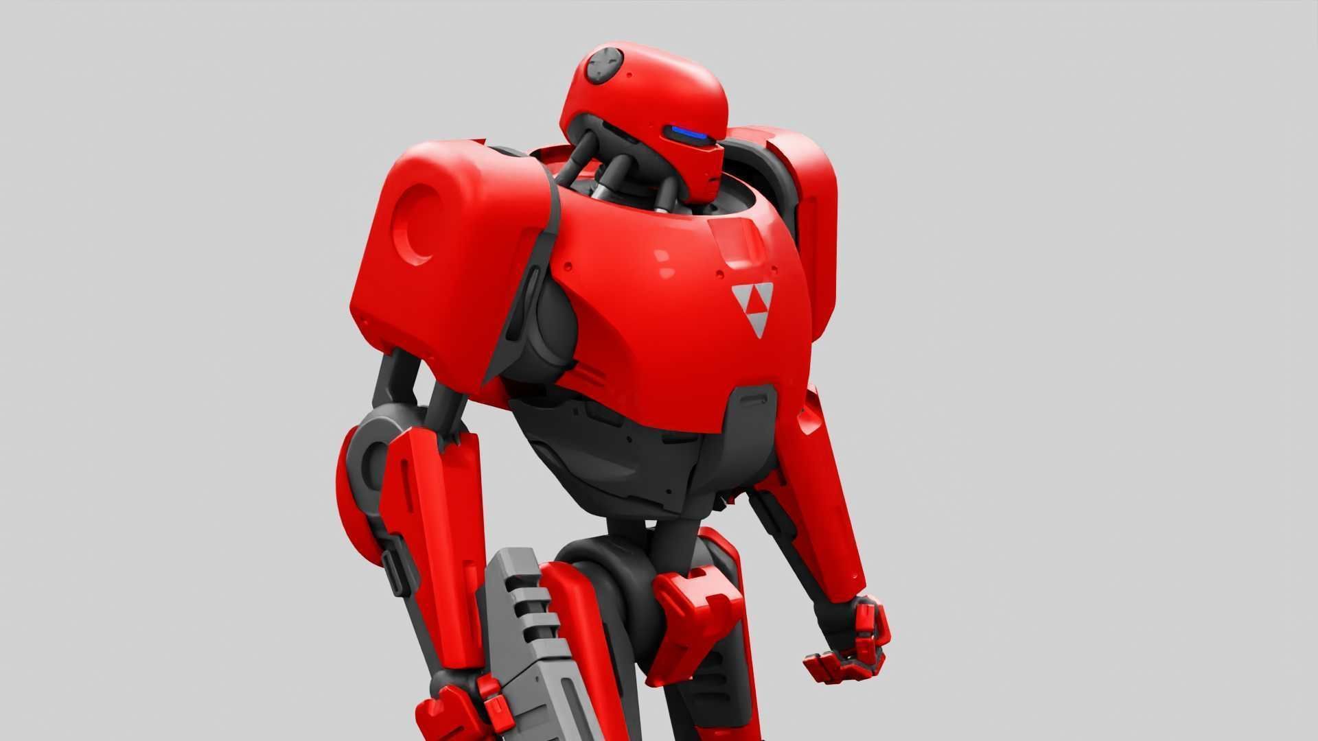 BATTLE DROID ARES RIGGED 3D model_8