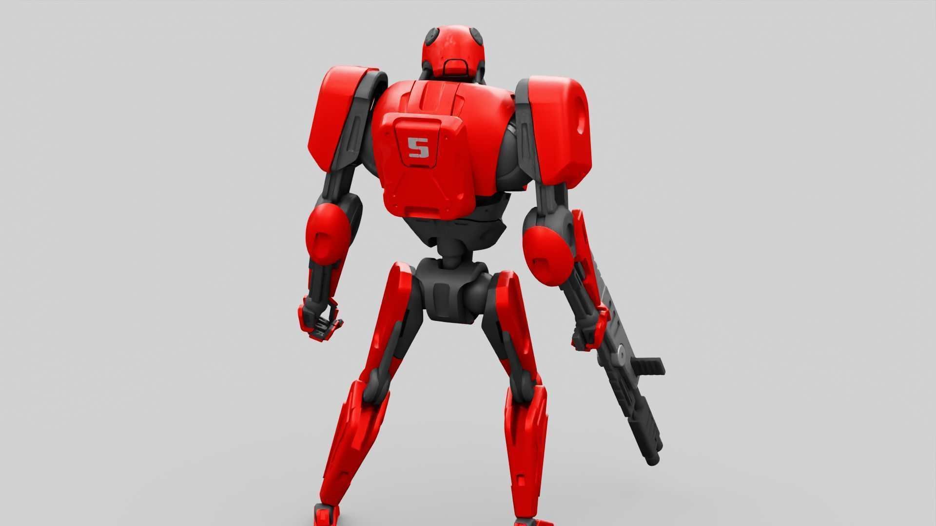 BATTLE DROID ARES RIGGED 3D model_15