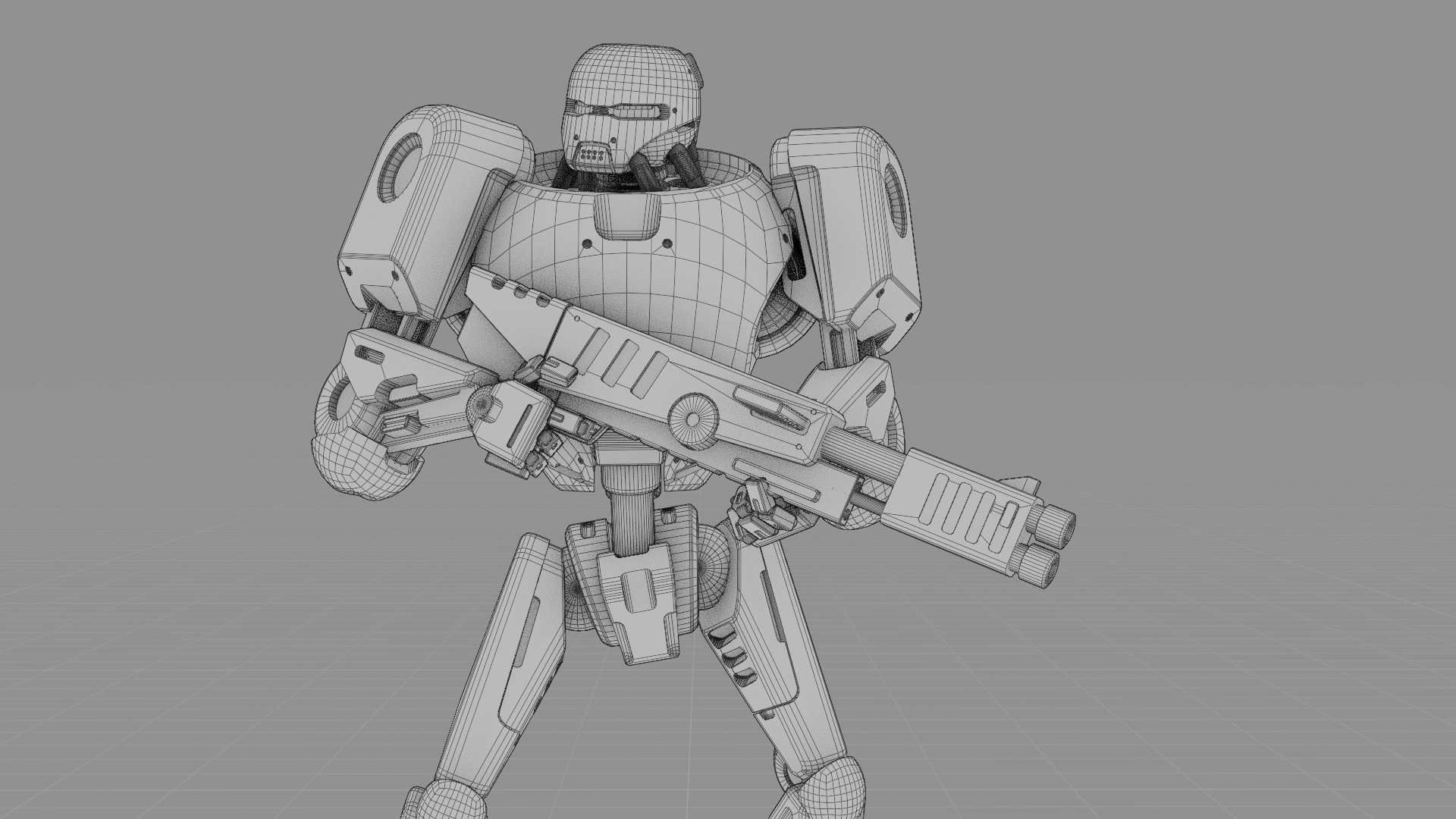 BATTLE DROID ARES RIGGED 3D model_38