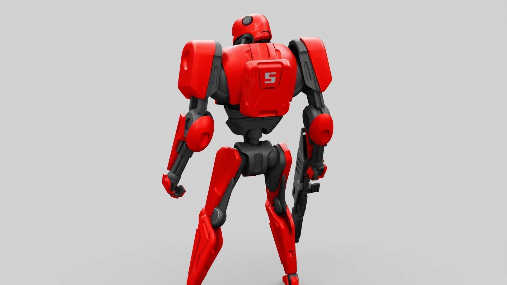 BATTLE DROID ARES RIGGED 3D model_17