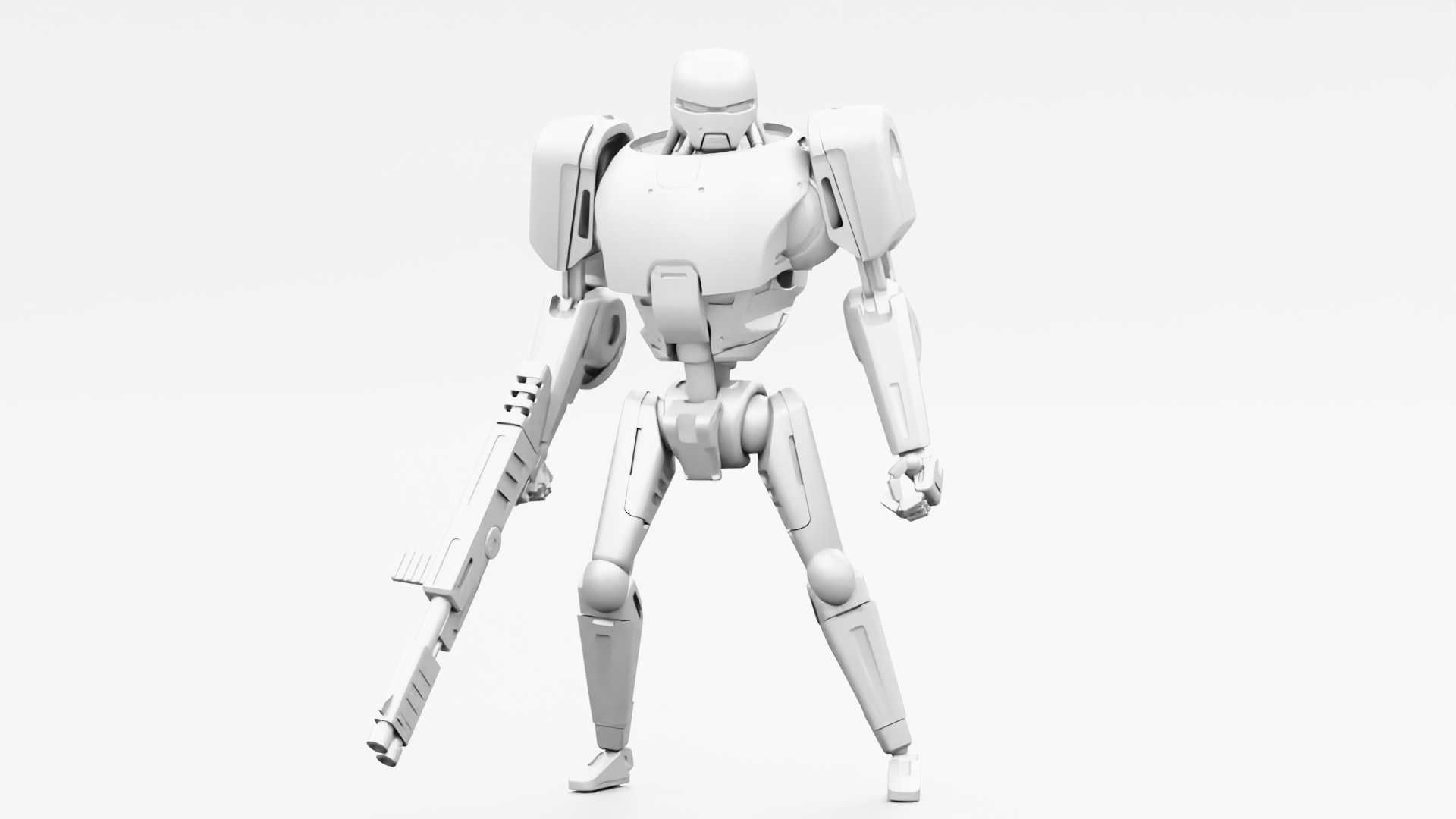 BATTLE DROID ARES RIGGED 3D model_33