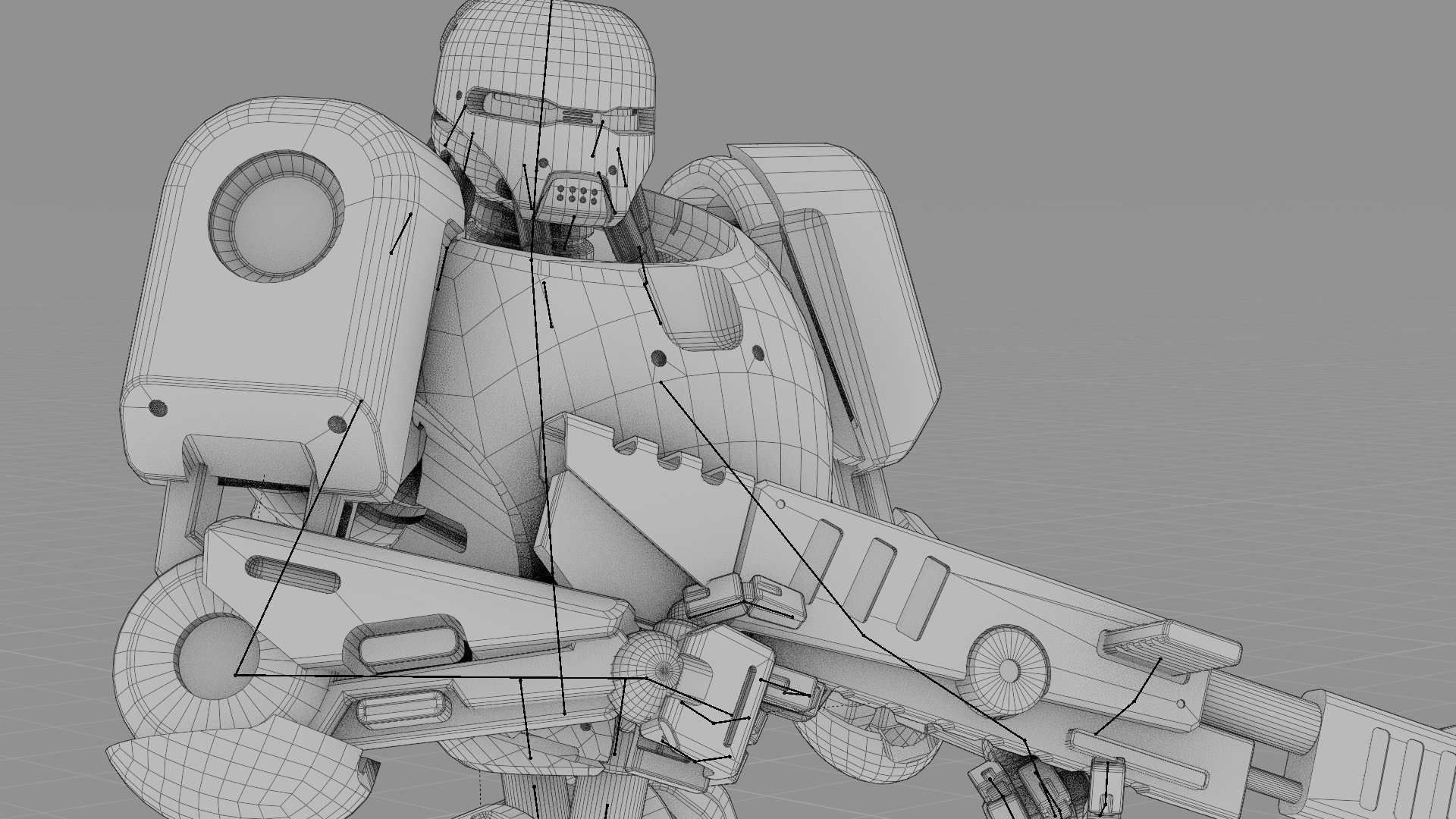 BATTLE DROID ARES RIGGED 3D model_35