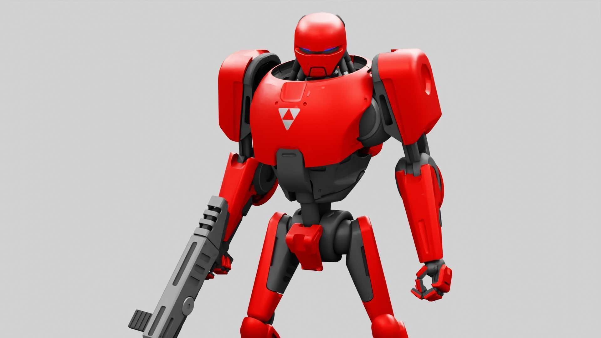 BATTLE DROID ARES RIGGED 3D model_22
