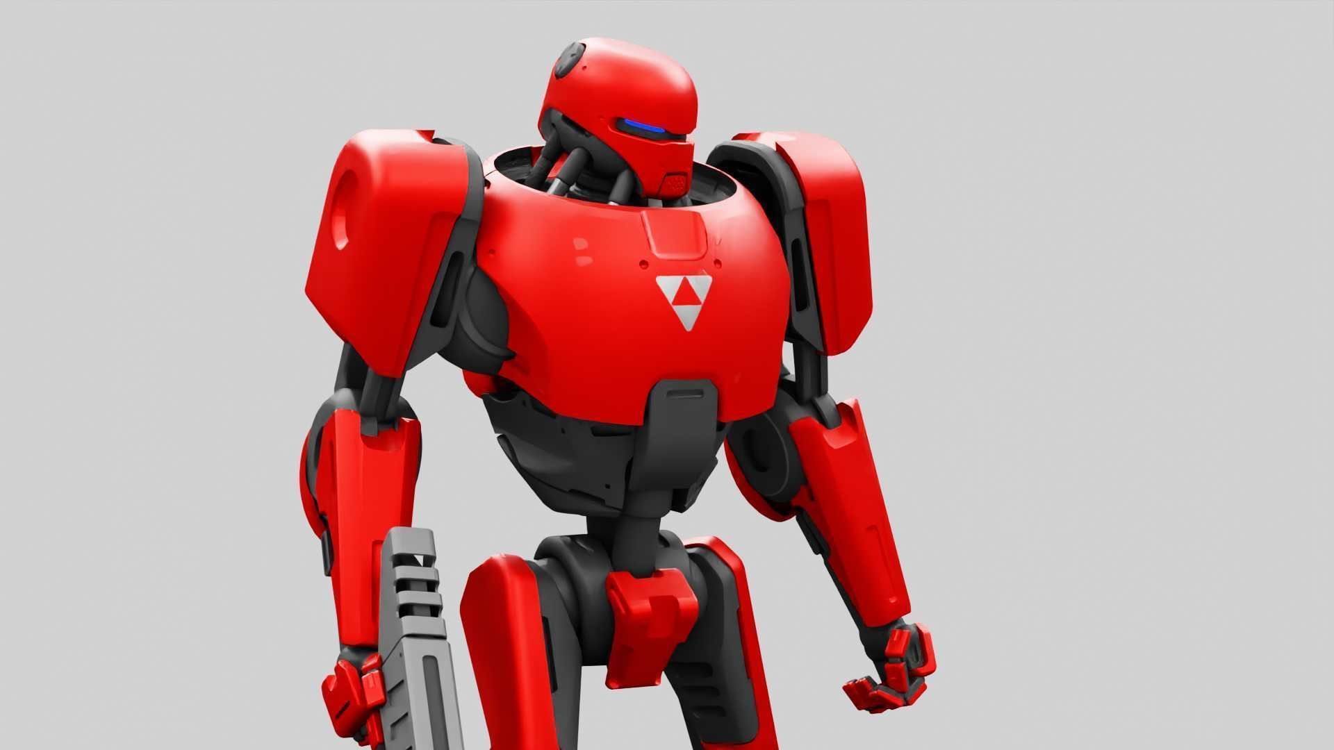 BATTLE DROID ARES RIGGED 3D model_7