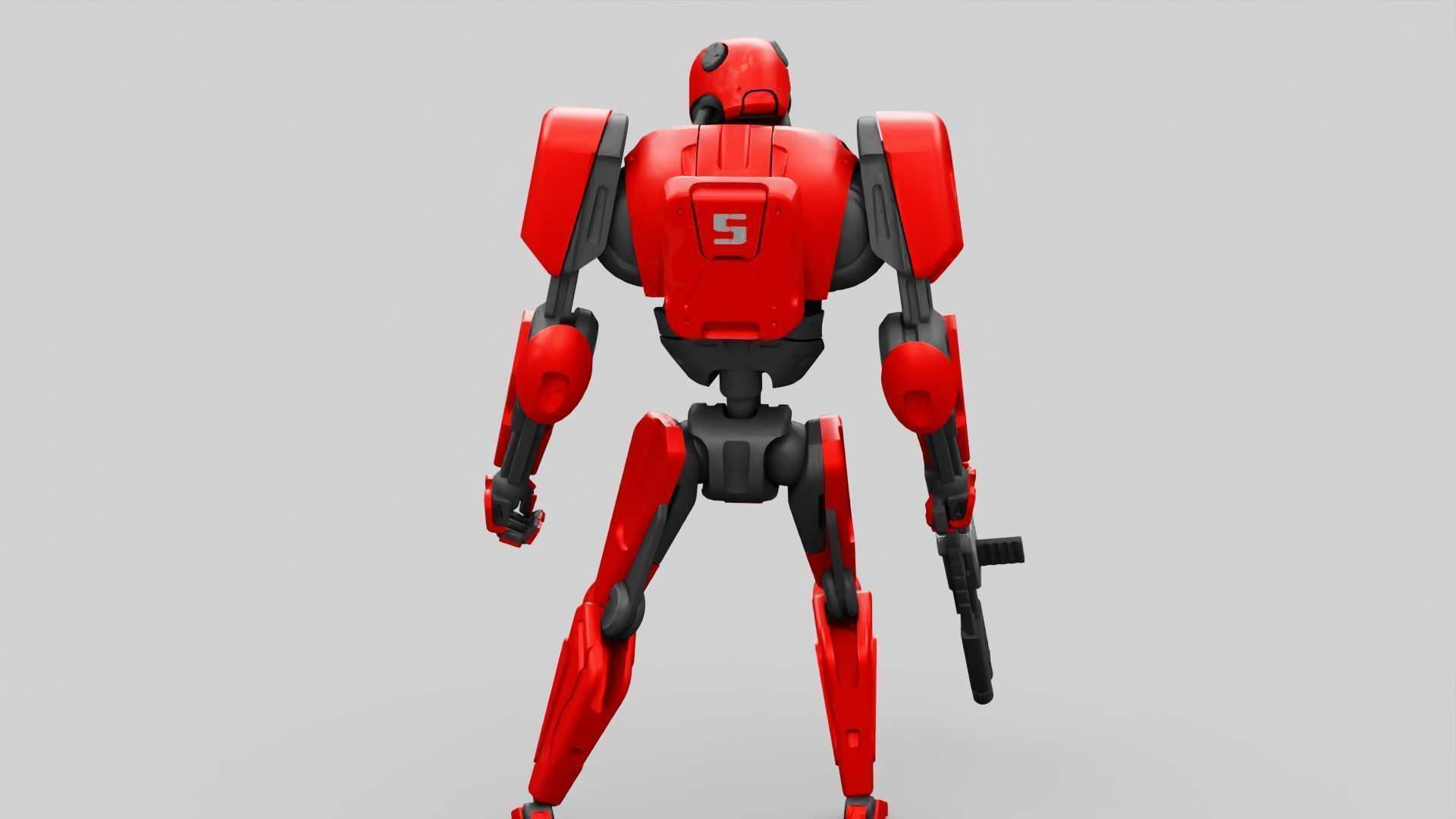 BATTLE DROID ARES RIGGED 3D model_16