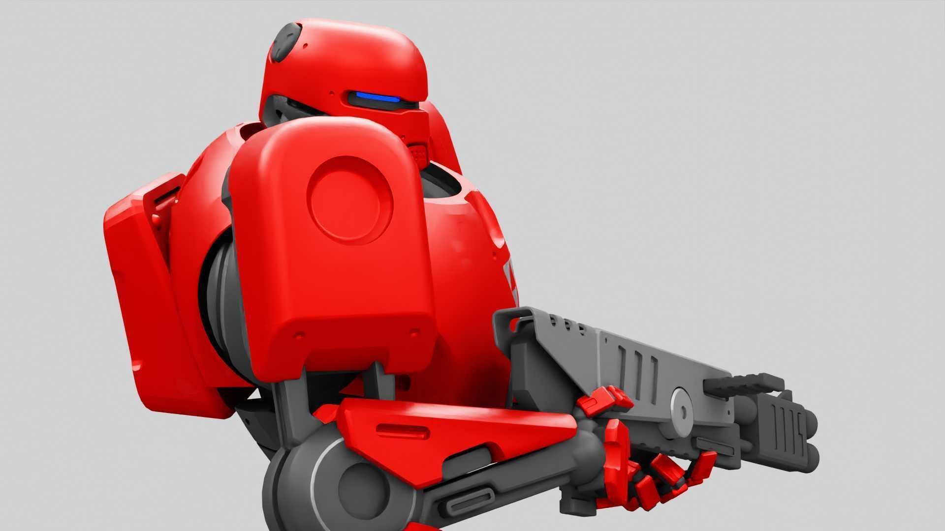 BATTLE DROID ARES RIGGED 3D model_26