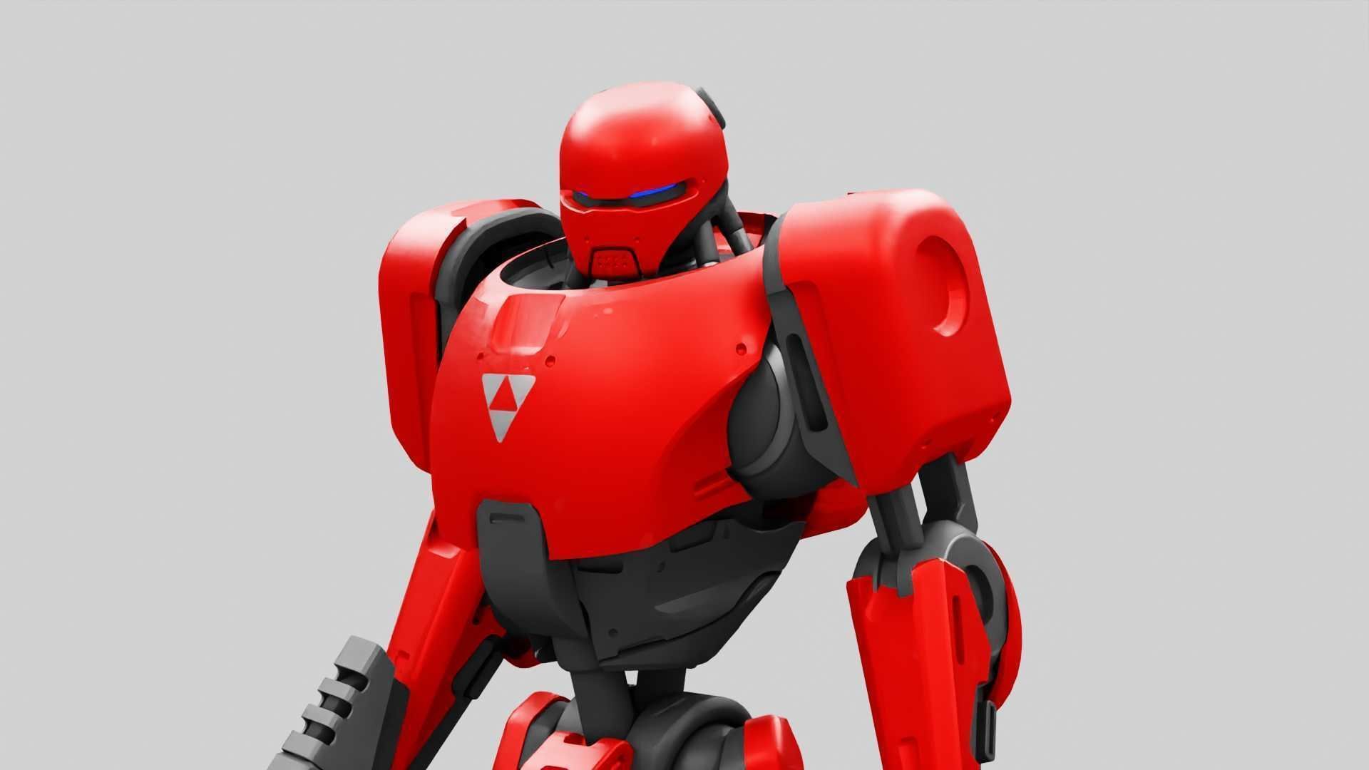 BATTLE DROID ARES RIGGED 3D model_2