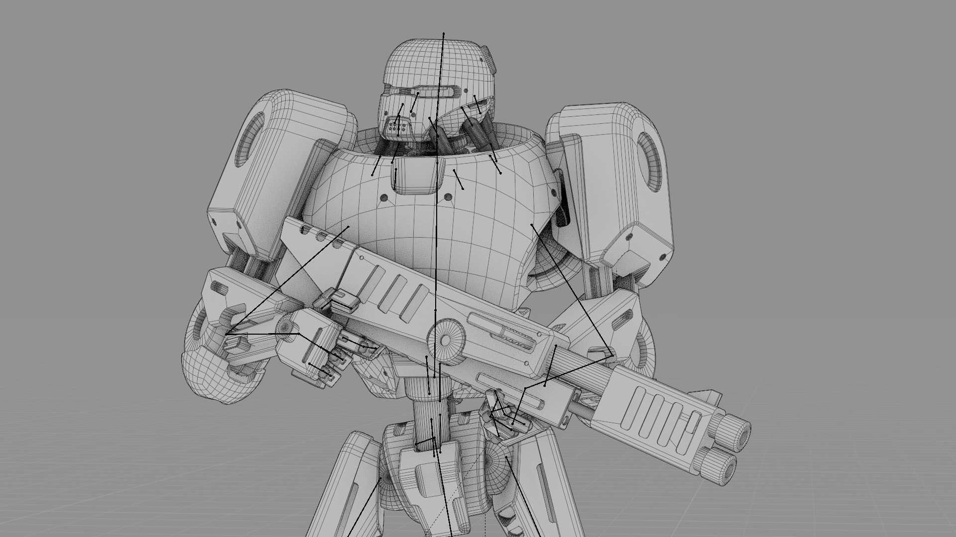BATTLE DROID ARES RIGGED 3D model_36