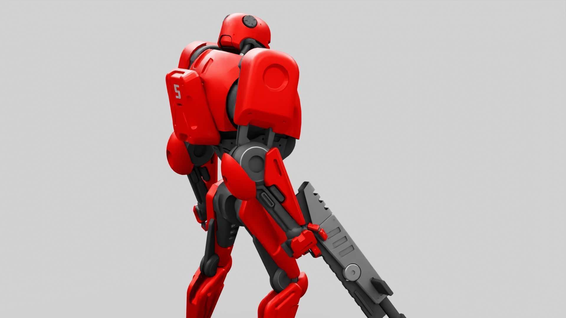 BATTLE DROID ARES RIGGED 3D model_12