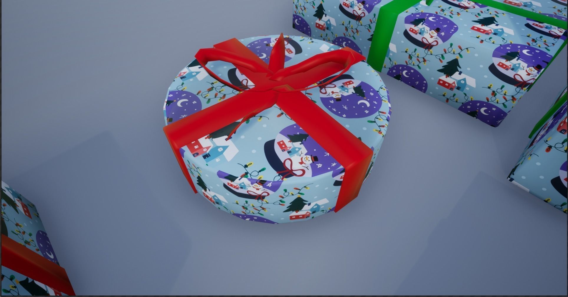 Wrapped Christmas Gifts Low-poly 3D model_26