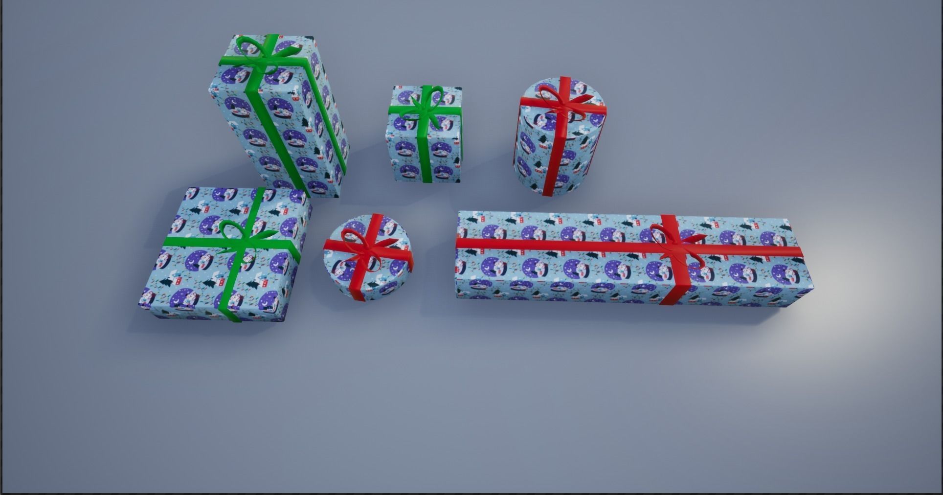 Wrapped Christmas Gifts Low-poly 3D model_19