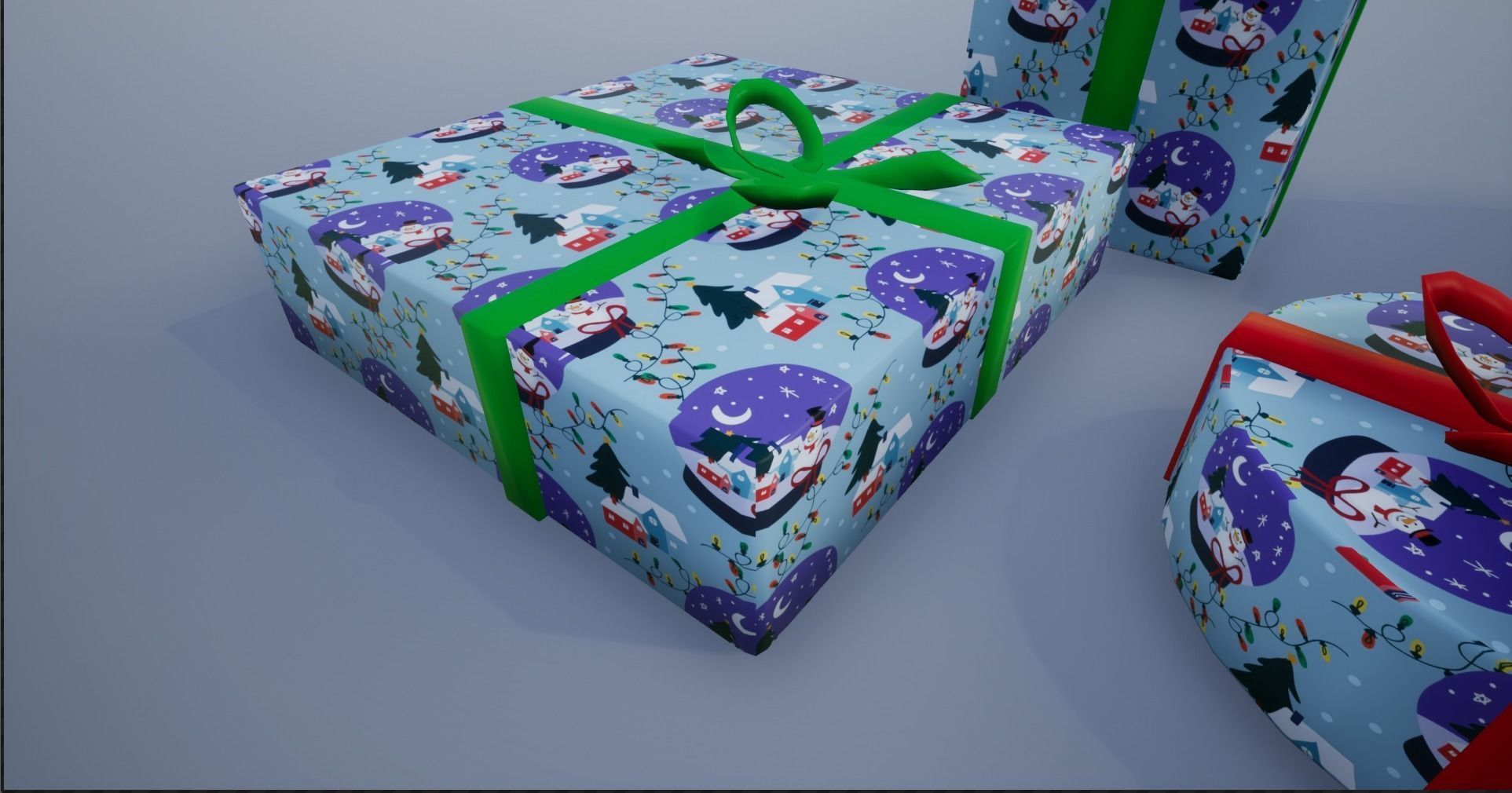 Wrapped Christmas Gifts Low-poly 3D model_27