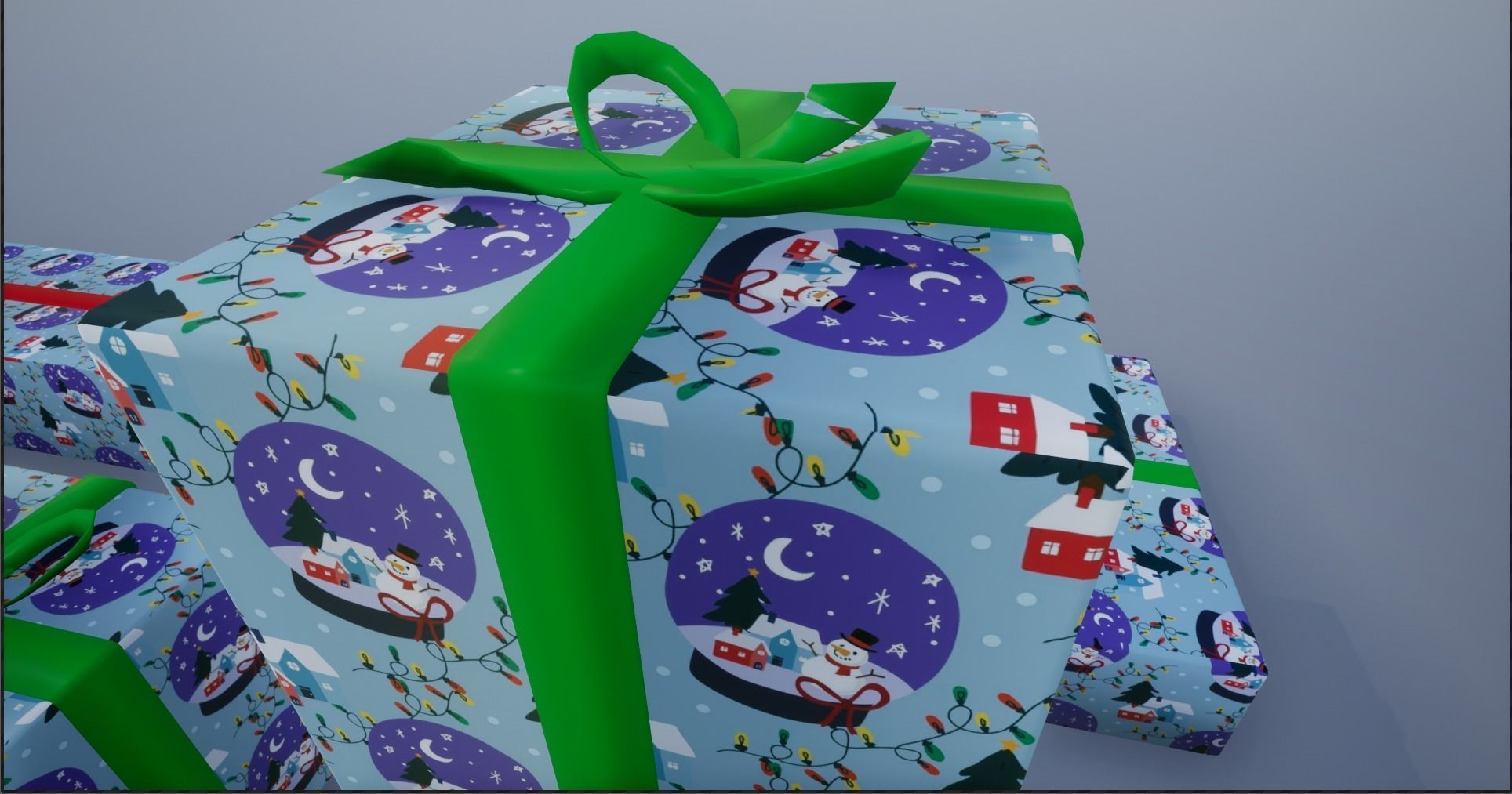 Wrapped Christmas Gifts Low-poly 3D model_22