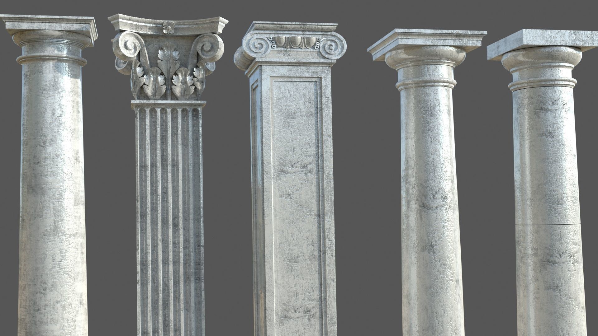 Colone 1 set of marble columns 3D model_5