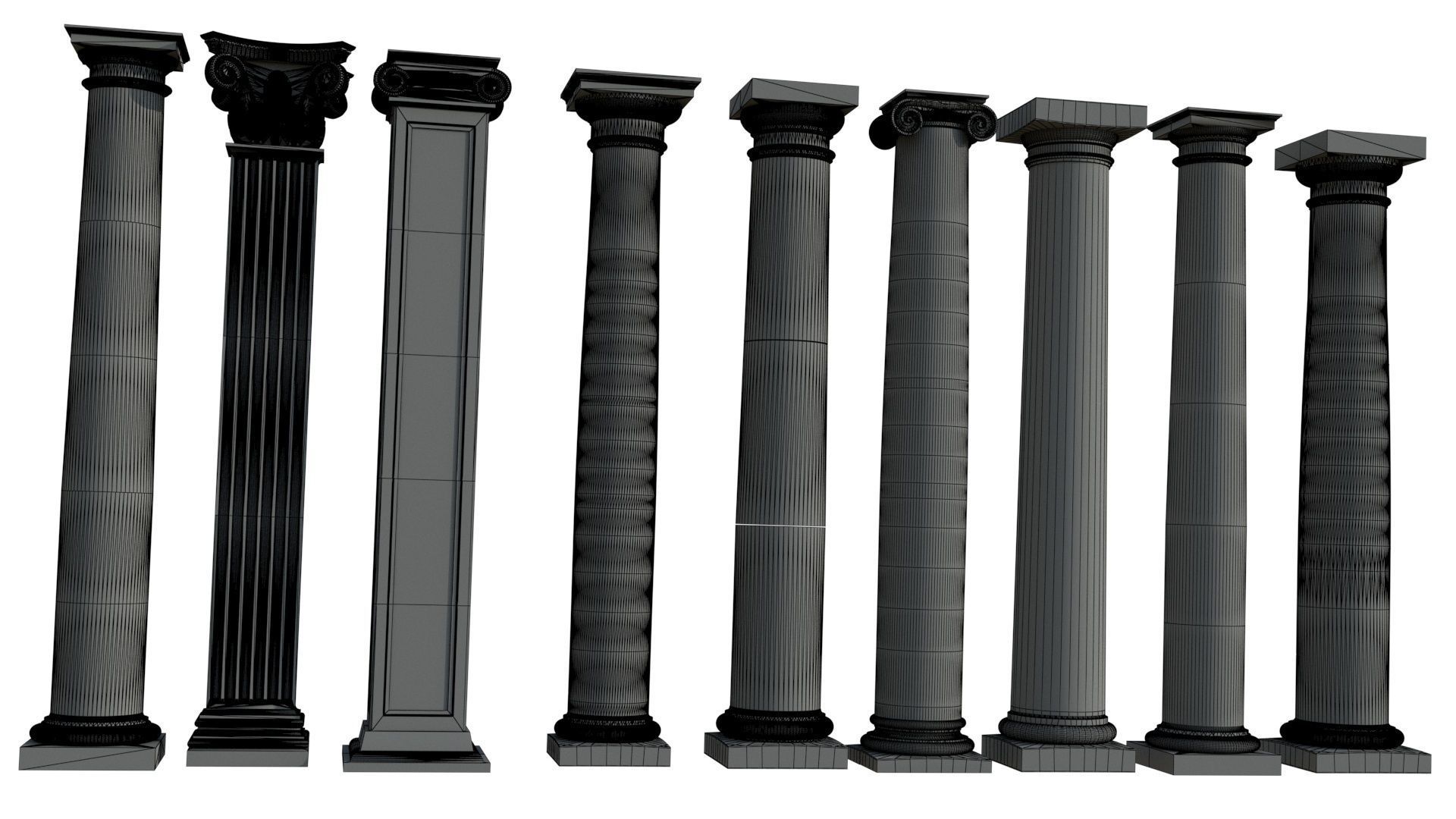 Colone 1 set of marble columns 3D model_14