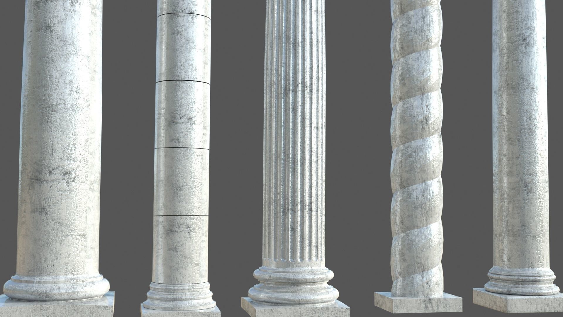 Colone 1 set of marble columns 3D model_10