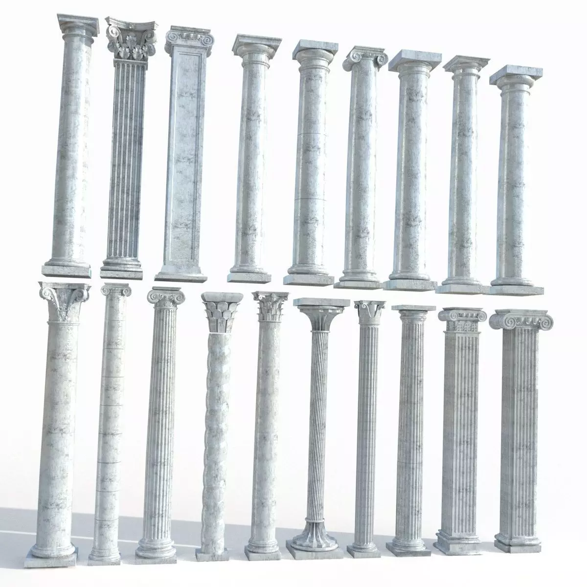 Colone 1 set of marble columns 3D model_0