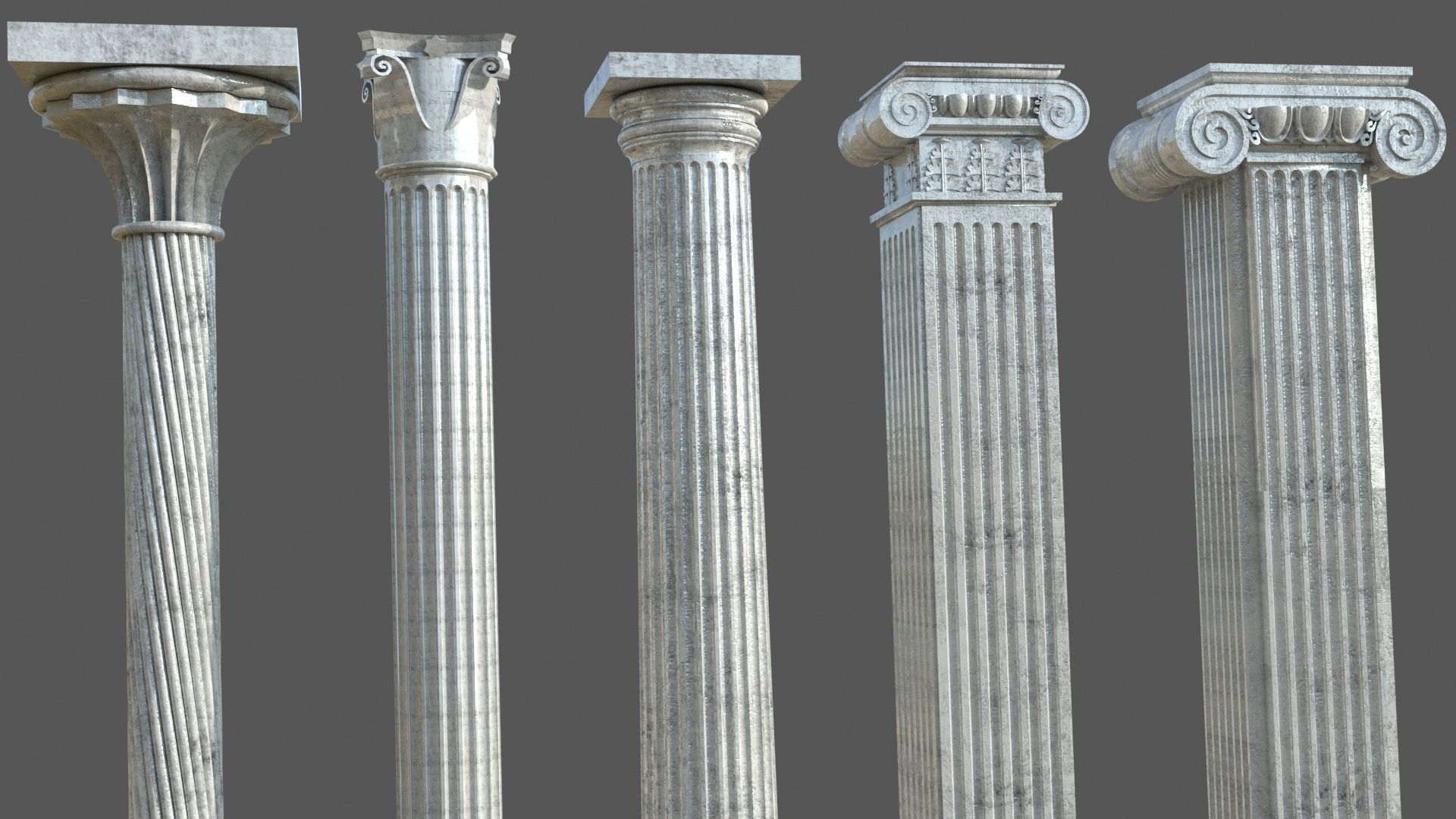 Colone 1 set of marble columns 3D model_11