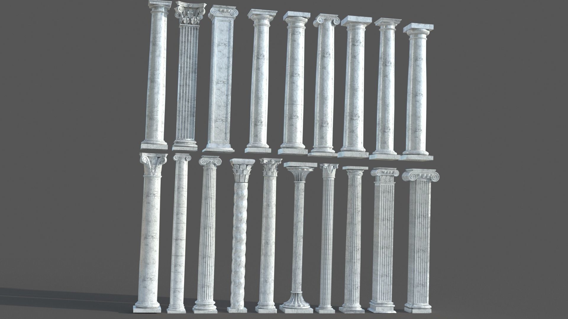 Colone 1 set of marble columns 3D model_2